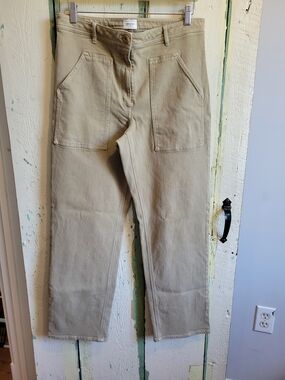 Wilfred Straight-Leg High Rise Pants in Light Khaki